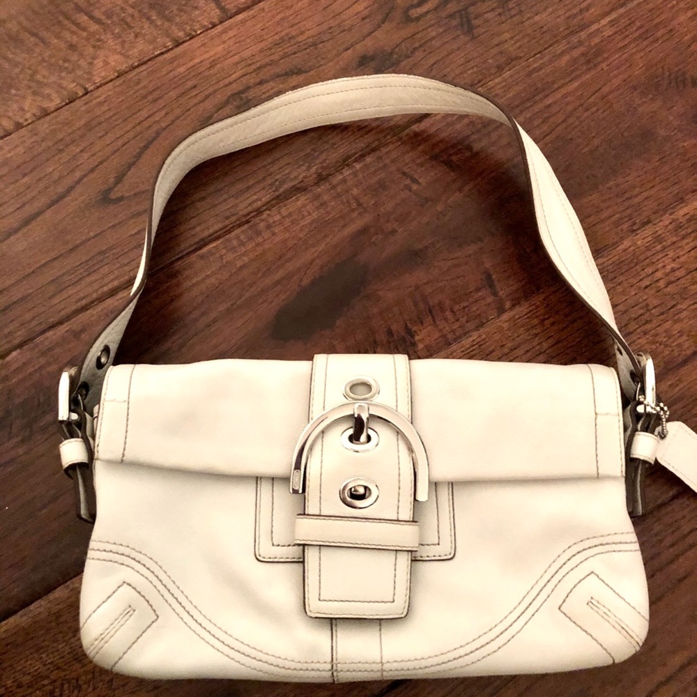 Authentic white Coach handbag